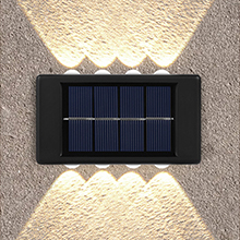 8LED太陽能凸鏡壁燈-暖光