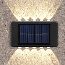 10LED太陽能凸鏡壁燈-暖光