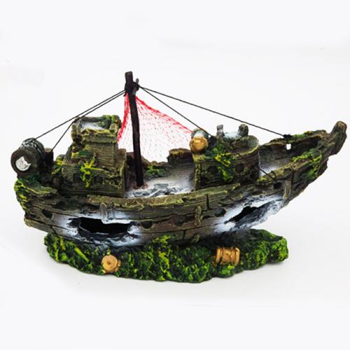 魚缸造景-船