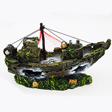 魚缸造景-船