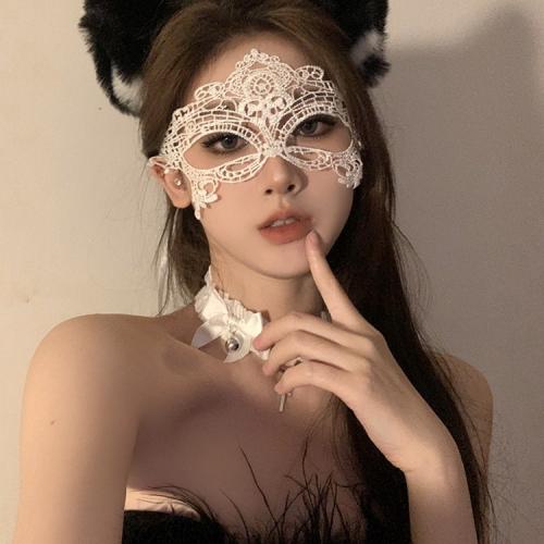 性感蕾絲眼罩-女王款白色