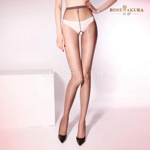 新二代1D柔滑全透明開檔絲襪(前後開檔)-巧克力色