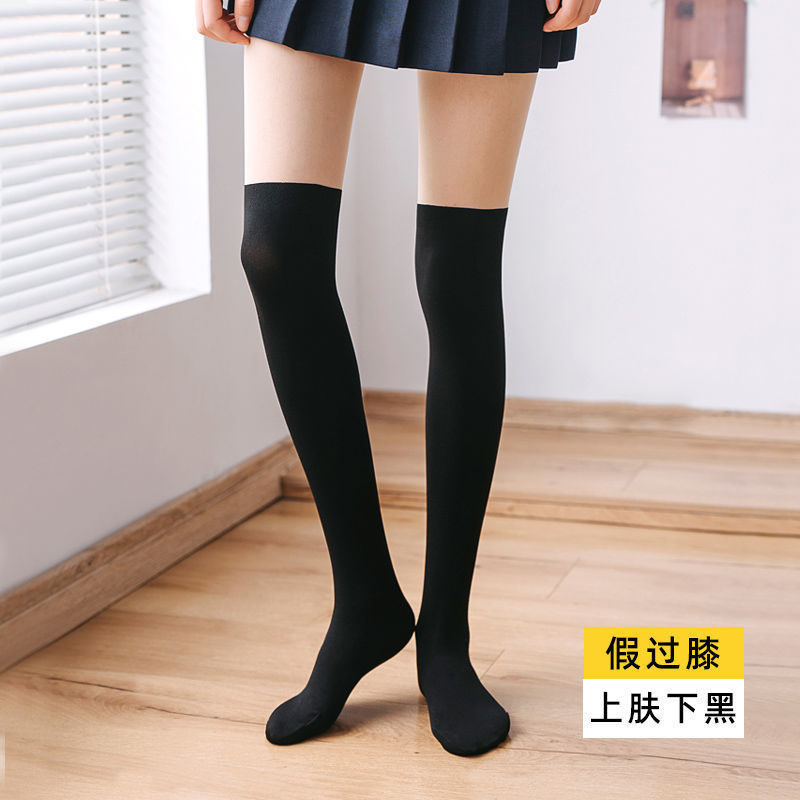 JK女孩假拼接絲襪-上膚下黑