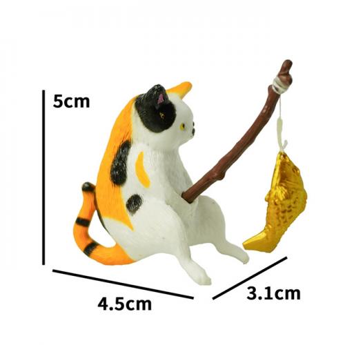 釣魚貓擺件-大號花臉貓