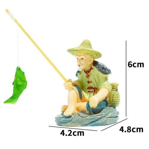 釣魚貓擺件-漁翁釣魚-大