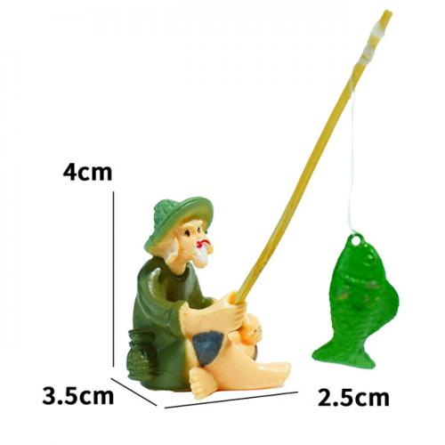 釣魚貓擺件-漁翁釣魚-小
