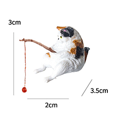 釣魚貓擺件-黑橘胖貓