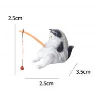 釣魚貓擺件-黑白胖貓