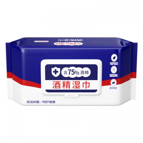  酒精濕紙巾80片抽-可點燃