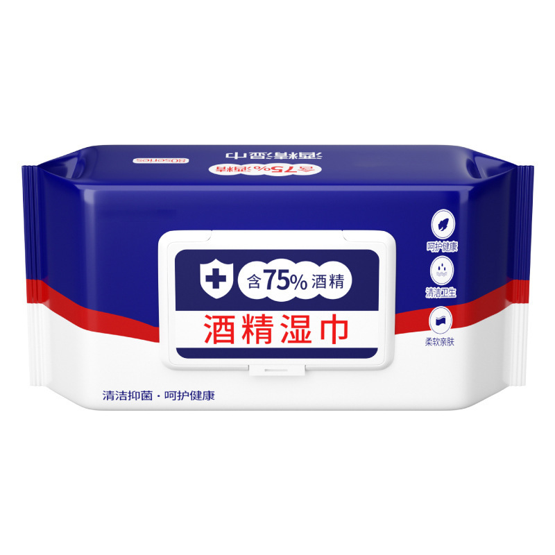  酒精濕紙巾80片抽-可點燃