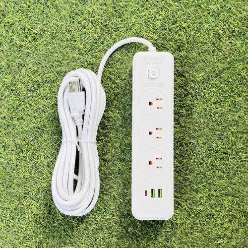 USB+type-c快充3孔延長線