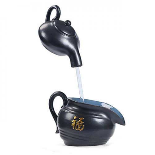 循環流水造景-壺從天降黑色-大號