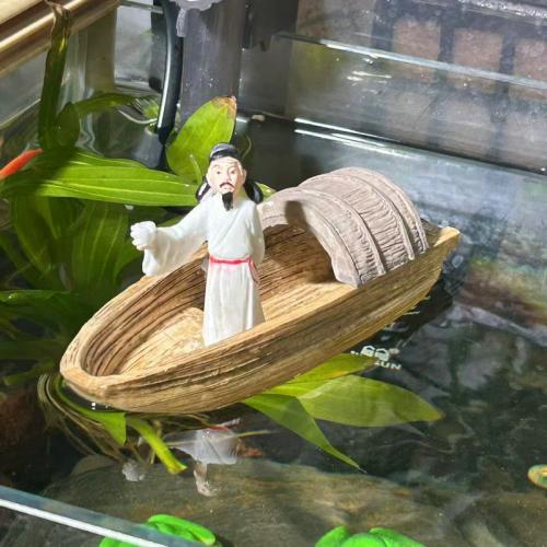 李白行舟漂浮小船