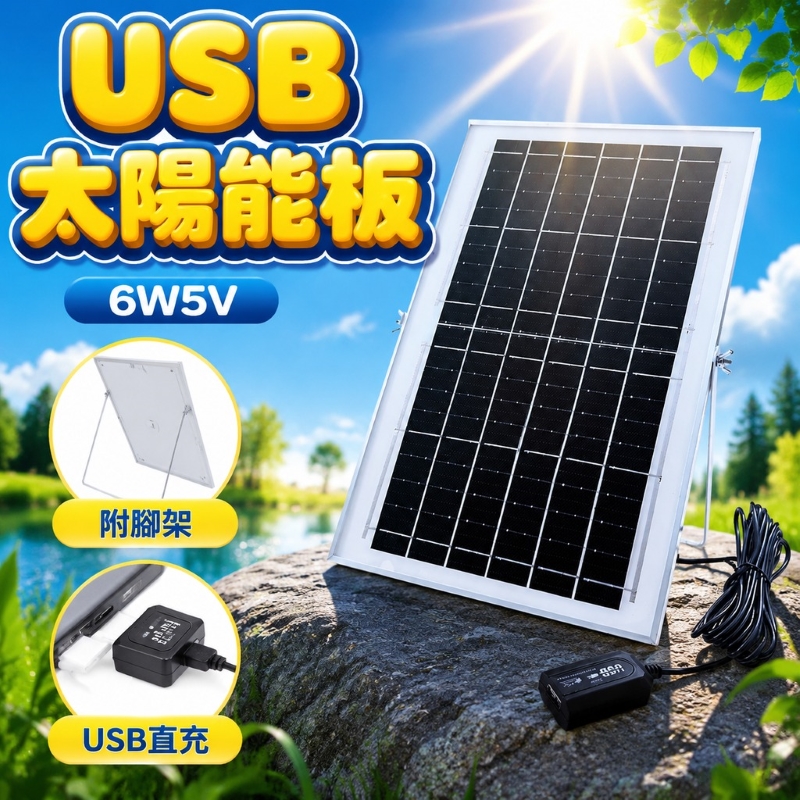 6W5V太陽能板-USB