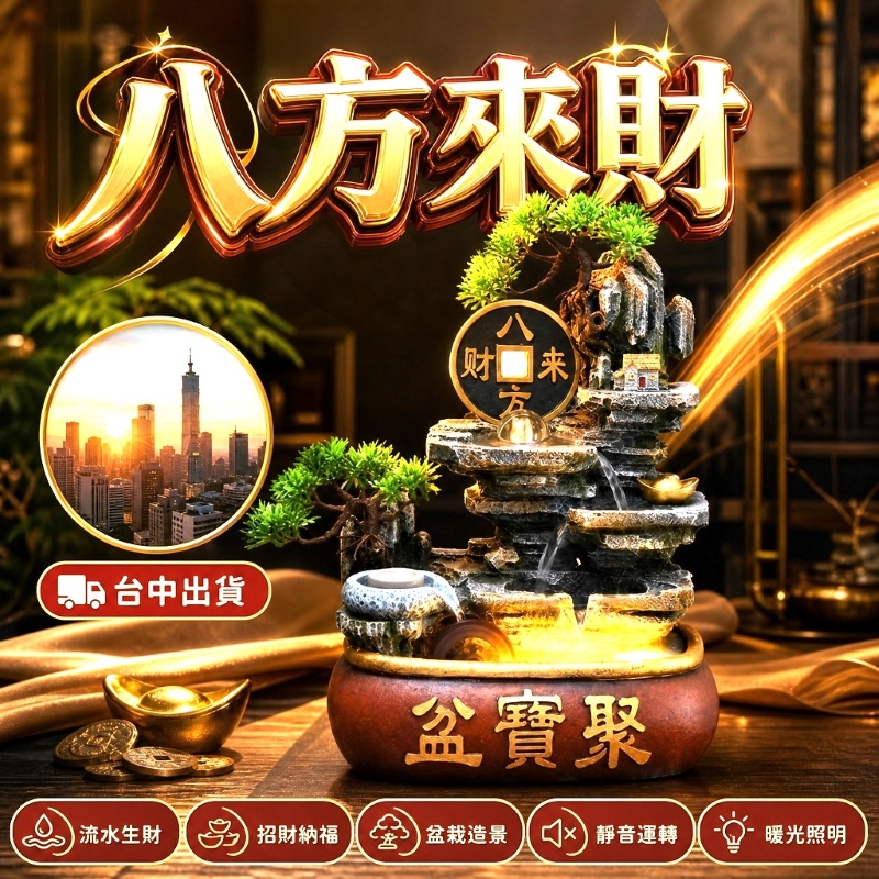 八方來財流水