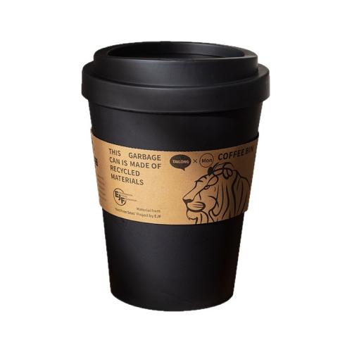 創意咖啡杯造型垃圾桶-小號黑