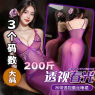透視人妻春光蕾絲性感睡衣-大尺碼
